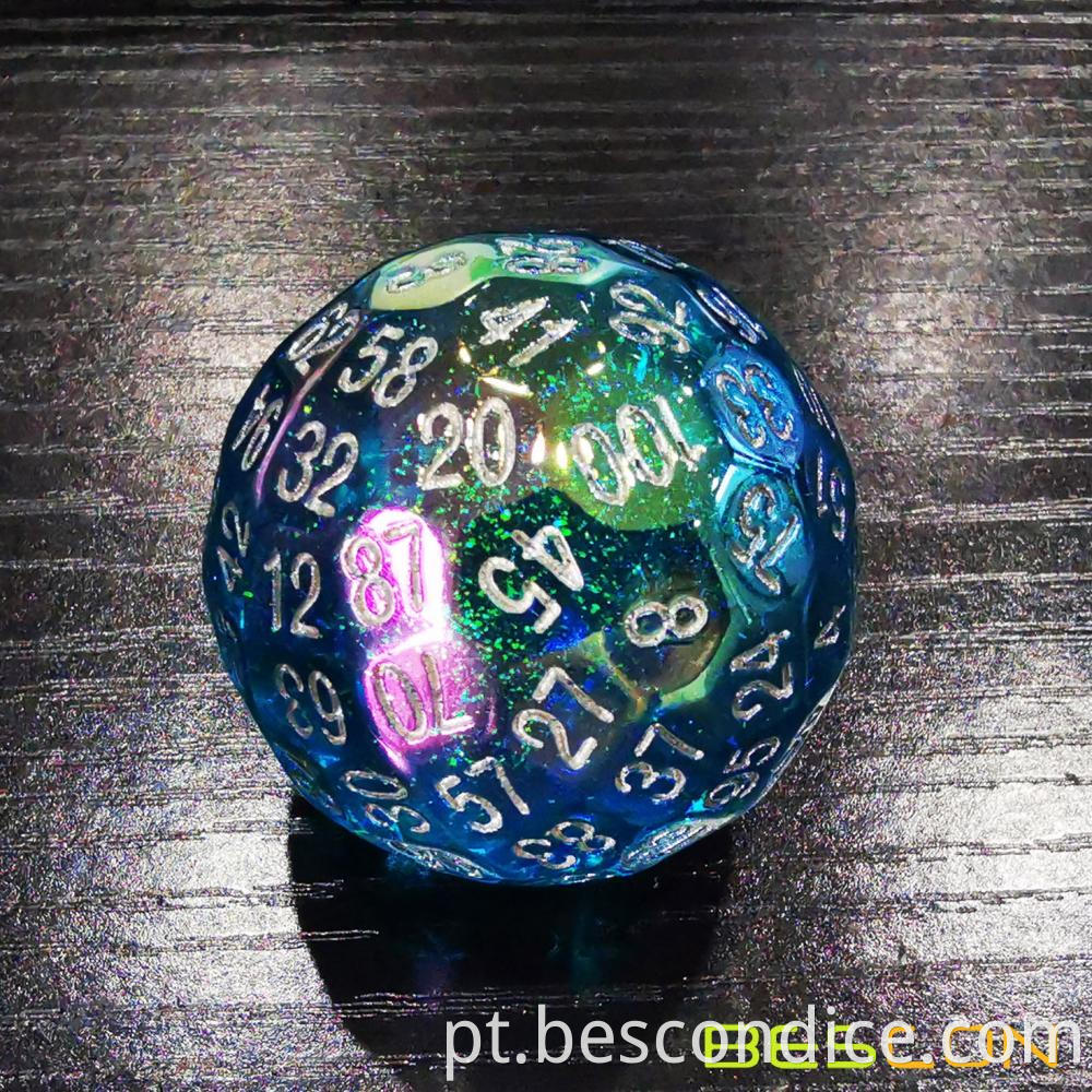 Dazzling Blue 100 Sided Game Dice 3